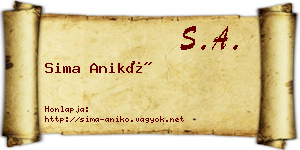 Sima Anikó névjegykártya